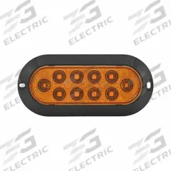MAXXIMA Oval stop/turn/ tail light: LED, Stop, Turn, and Tail Combo Light, Amber, Oval, Blunt Cut (MPN M63320Y-A). Key specifications — Standards: DOT/SAE J222, J2261; Electrical Connection: Blunt Cut Wires; Brand: MAXXIMA; Installation Type: Permanent; Lens Color: Amber; Mount Type: Screw; Lighting Technology: LED; Light Type: Stop, Turn, and Tail Combination Light.