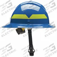 BULLARD Wildland Fire Helmet: Blue, Full Brim, Chin Strap, 6-Point Sure-Lock(R) Ratchet (MPN FHBLR). Key specifications — Color: Blue; Chin Strap: Yes; Brand: BULLARD; Style: Full Brim; Suspension: 6-Point Sure-Lock(R) Ratchet.