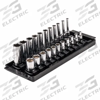TEKTON Socket Set: 1/4 in Drive, 22 Piece, 6-Point, SAE - SAE & Metric Socket Sets