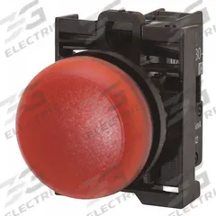 EATON Indicating Light: 22 mm Panel Mounting Size, Red, LED, 264 V AC/DC Max Volt Rating (Supply) (MPN M22-L-R-230R). Key specifications — Series: M22; Brand: EATON; Includes Push-To-Test: No Push-To-Test Included.