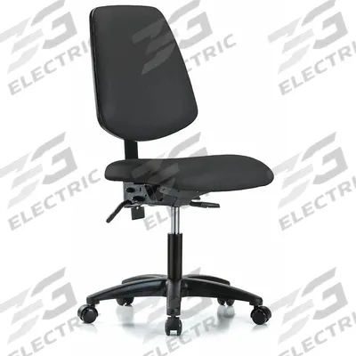 APPROVED VENDOR Cleanroom Chair: Vinyl, Armless, Ht Range 19 in to 24 in, 18 1/2 in Seat Wd - Vinyl Lab Chairs