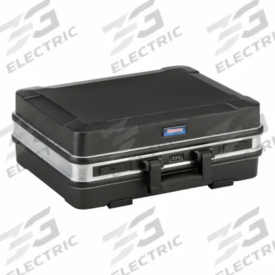 WESTWARD Tool Case: 16 3/8 in W 11 in D 19 1/2 in H, Plastic, Black, Hinged Lid - Plastic Tool Cases