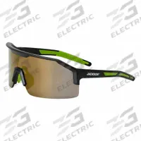 JACKSON SAFETY Safety Glasses: Gold Lens, Half-Frame, Hard Coat/Scratch-Resistant, Black/Green Frame (MPN 60009). Key specifications — Brand: JACKSON SAFETY; Frame Color: Black/Green; Lens Color: Gold.