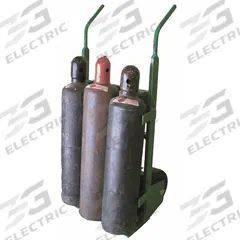 SAFTCART Cylinder Hand Truck: 800 lb, Single, 3 Cylinder, 25 in W x 5 in D Nose Plate (MPN 780-10W). Key specifications — Brand: SAFTCART; Color: Green; Securing Mechanism: No Securing Mechanism.