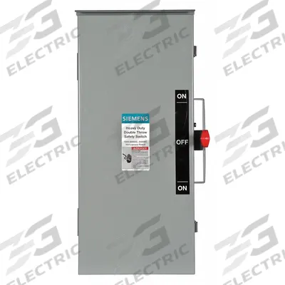 Siemens Safety Switch: Non-Fusible, 100 A, Three Phase, 600V AC, Galvanized Steel - Non-Fusible Safety Switches