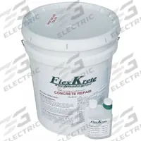 FLEXKRETE Concrete Repair Compound: Polyurea, 40 lb Container Size, Pail, Gray (MPN FK-102G). Key specifications — Color: Gray; Brand: FLEXKRETE; Compatible Materials: Asphalt; VOC Content Range: No VOC.