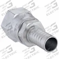 AEROQUIP Hydraulic Crimp Fitting: Steel x Steel, Straight, -8 For Hose Dash Size, JIC x Crimp (MPN FC8779-0808S). Key specifications — Fitting Gender: Female x Genderless; Fitting Connection Type: JIC x Crimp; Thread Size: 3/4"-16; For Hose Dash Size: -8; Brand: AEROQUIP.