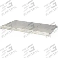 HALLOWELL Bulk Rack Shelf: 60 in x 24 in x 3 1/8 in, 14 ga Beams, Steel, 3,500 lb Load Capacity (MPN HBRL6024S-PL). Key specifications — Decking Material: Steel; Frame Finish: Powder Coated; Frame Material: Steel; Color: Light Gray; Includes: Cross Bars; Brand: HALLOWELL.