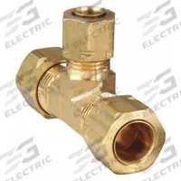 PARKER Compression Tee Fitting: 3/8 in OD x 3/8 in OD x 1/4 in OD Fitting Size, Brass, 10 PK (MPN 164C-6-6-4). Key specifications — Brand: PARKER.