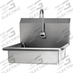 SANI-LAV Hand Sink: 1 Stations, 5 in Bowl Dp, 22 in Bowl Lg, 12 1/2 in Bowl Wd, Faucet Included (MPN 5A4B-0.5). Key specifications — Includes Side Splash: Side Splash Not Included; Series: Stainless Steel Hand Wash Sink; Brand: SANI-LAV; Power Source: Battery Powered.