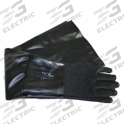 ALLSOURCE Blasting Glove Set: Left/Right Hand, 7 in Dia x 33 in L, Rubber - Blasting Cabinet Gloves