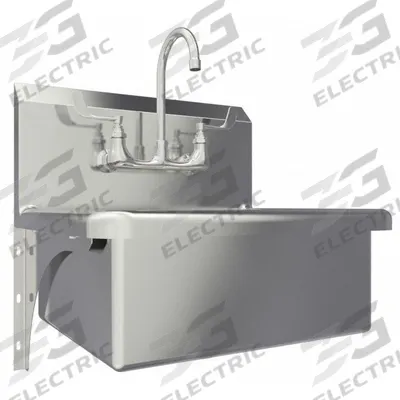 SANI-LAV Hand Sink: 1 Stations, 9 in Bowl Dp, 20 in Bowl Lg, 17 in Bowl Wd, Faucet Included - One-Station Wall-Mounted Hand Sinks with Faucets