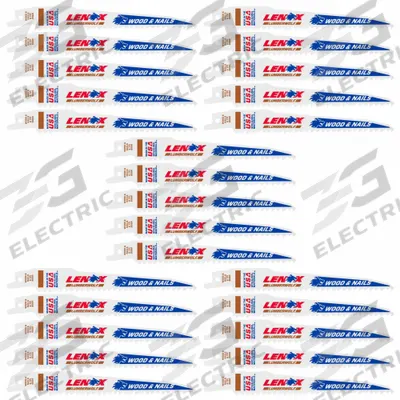 LENOX Reciprocating Saw Blade: 6 Teeth per Inch, 6 in Blade Lg, 0.5 in Blade Thick - Nail-Embedded-Wood-Cutting Blades