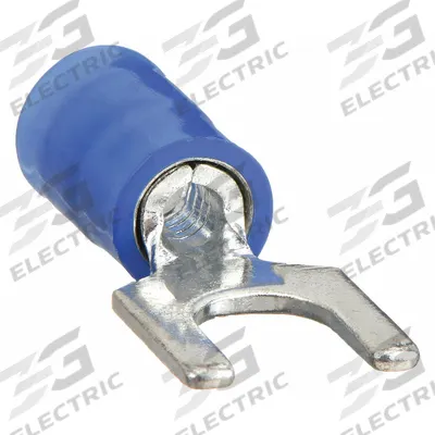 PANDUIT Fork Terminals: Blue, Nylon, #6 Stud Size, 18 AWG – 14 AWG Wire Range, Std Fork - Insulated Fork Terminals