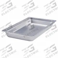 CRESTWARE Steam Table Inset Pan: Fourth Size, 24 ga Gauge, NSF Certified, 4 in Overall Dp (MPN 4144). Key specifications — Brand: CRESTWARE; Dishwasher Safe: No; NSF Certified: Yes; Product Type: Steam Table Inset Pan; Manufacturer Part Number: 4144.