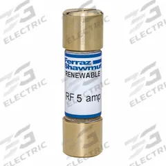 MERSEN Fuse: Class H, RF Series, Fast-Acting, 5 A, 250 V AC, Non-Indicating (MPN RF5). Key specifications — Manufacturer Part Number: RF5; Brand: MERSEN; Series: RF.
