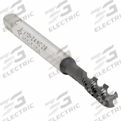 CLEVELAND Spiral Flute Tap: #10-24 UNC, 2B, 3 Flute, Semi-Bottoming Chamfer, TiAlN Coated Cobalt (MPN C89210)