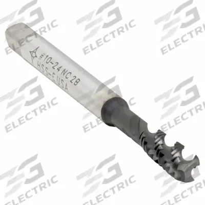 CLEVELAND Spiral Flute Tap: #10-24 UNC, 2B, 3 Flute, Semi-Bottoming Chamfer - General Purpose Spiral-Flute Taps