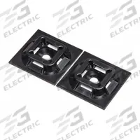 PANDUIT Cable Tie Mounting Base: 0.2 in Slot Wd, 0.06 in Slot Ht, Black, 1 in Wd, 0.24 in Ht, 100 PK (MPN ABM100-AT-C0). Key specifications — For Use With: Miniature, Intermediate and Standard Cable Ties; Size: 1 in L x 1 in W x 0.24 in H; Color: Black; Brand: PANDUIT.