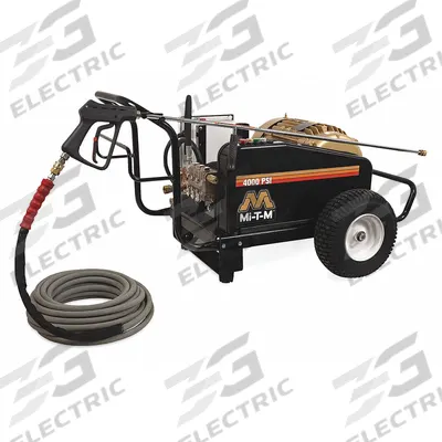 MI-T-M Electric Pressure Washer: Cart, 230 V – Three-Phase, 4,000 psi, 3.9 gpm - Cold Water Pressure Washers