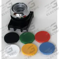 EATON Flush Push Button: Black/Blue/Green/Red, 22 mm Mounting Size, Metallic, Momentary (MPN M22M-D-X-SWRGYB). Key specifications — Brand: EATON; Action: Momentary; Series: M22; Push Button Material Type: Metallic.