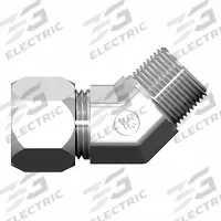WEATHERHEAD Compression Fitting Elbow: 1/2 in OD x 1/2 in Pipe Size, 3/4-16 x 1/2-14 Thread Size (MPN 7355X08X08). Key specifications — Brand: WEATHERHEAD; Series: Ermeto Flareless.
