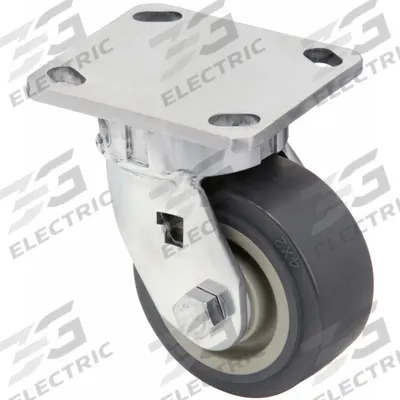 APPROVED VENDOR Plate Caster: Corrosion-Resistant, Swivel, Polyurethane, 4 in Wheel Dia - Corrosion-Resistant Kingpinless Plate Casters