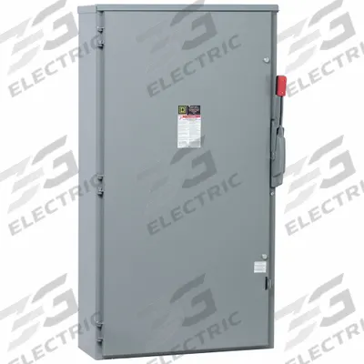 SQUARE D Safety Switch: Fusible, 400 A, Single Phase, 600V AC, Galvanized Steel - Fusible Safety Switches