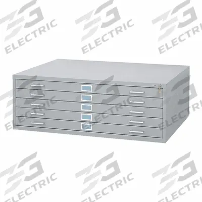 SAFCO PRODUCTS Flat File Cabinet: Gray, 5 Drawers, 16 1/2 in Overall Ht, 35 3/8 in Overall Dp - Flat File Cabinets