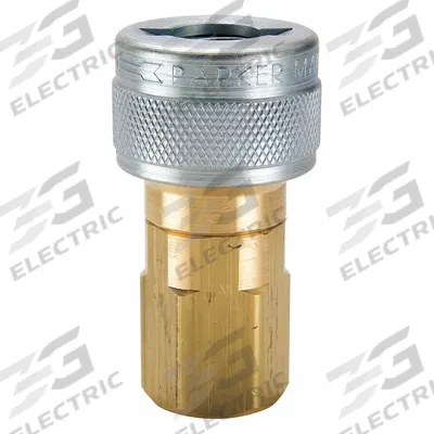 PARKER Quick Connect Hose Coupling: 1/2 in Body Size, Socket, Push-to-Connect - Schrader Quick-Connect Air Couplings