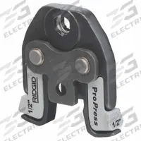 RIDGID Press Tool Jaw: 1/2 in Pipe, Copper, For Viega ProPress, Compact Tool Types (MPN 16958). Key specifications — attr518773: Jaws; attr518762: Copper; attr518771: Copper; attr518761: Viega ProPress; attr518760: RIDGID.