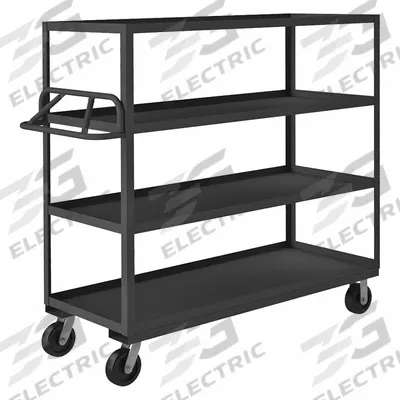 APPROVED VENDOR Utility Cart: 3,600 lb, 60 in L x 24 in W Shelf, 4 Shelves, Gray - Heavy-Duty General Purpose Utility Carts