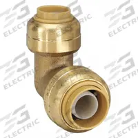 SHARKBITE Push-Fit Elbow Fitting: 1/2 in OD x 3/8 in OD Size, Push-to-Connect x Push-to-Connect (MPN U272LF). Key specifications — Brand: SHARKBITE.