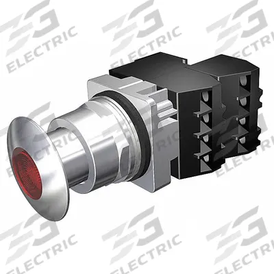 Siemens Mushroom Head Push Button: Illuminated, Mushroom Head Profile, Metallic - Illuminated Mushroom-Head Push Buttons