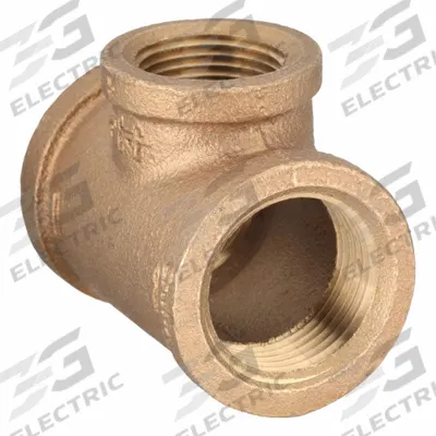 APPROVED VENDOR Metal Pipe Tee: Tee, 1 in x 3/4 in x 1 in, Class 125, C89833 Brass - Threaded Low-Pressure Pipe Fittings for Potable Water
