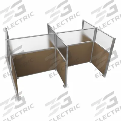 VERSARE Cubicle Kit: 72 in Overall Ht, 48 in_72 in Overall Wd, 8 Panels, Latte - Modular Cubicle Walls