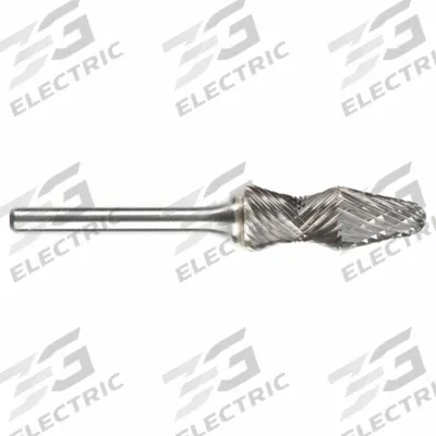 SGS PRO Carbide Bur: Cone, SL-5RA, Double Cut, 1/2" x 1 1/4" Head - Ball-Nosed Cone Radius Burs