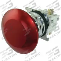 EATON Emergency Stop Push Button: Non-Illuminated, Mushroom Head Profile, Metallic, 30 mm, 1NC (MPN 10250T5J62-71X). Key specifications — Brand: EATON; Action: Maintained/Maintained; Series: 10250T; Push Button Material Type: Metallic.