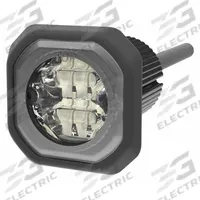 ECCO Strobe Light: Perimeter Flashing Warning Light, Amber/White, 1 3/8 in Overall Wd, LED (MPN ED9040AW). Key specifications — Operating Voltage: 12-24V DC; Number of Flash Patterns: 69; Includes: Mounting Hardware; Electrical Connection: Blunt Cut Wires; Mount Type: Bolt; Brand: ECCO; Shape: Rectangular.