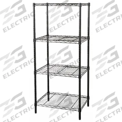 APPROVED VENDOR Wire Shelving Unit: Starter, 60 in x 18 in, 74 in Overall Ht, 4 Shelves - Stationary Wire Shelving for Wet & Dry Use
