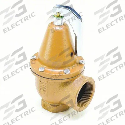 Watts Pressure Relief Valve: FNPTF x FNPTF, 1 1/2 in x 2 in, Iron - ASME Section XIII Hot Water Pressure Relief Valves