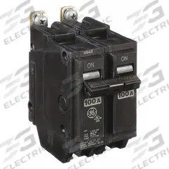 GE Miniature Circuit Breaker: THQB, 100 A, 120/240V AC, Single Phase, 10kA at 120/240V AC, Std (MPN THQB21100). Key specifications — attr195972: 100 A; attr195973: 120/240V AC; attr195974: Single; attr195975: 10kA at 120/240V AC; attr195976: Lighting Panels.