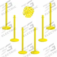 APPROVED VENDOR Barrier Post Kit: Yellow Chain Color, 50 ft Chain Lg, 6 Posts, Yellow Post Color (MPN 71102-6). Key specifications — attr981817: Yellow; attr981800: Yellow.
