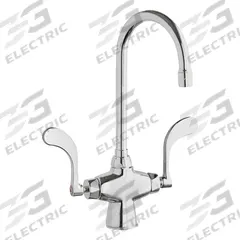CHICAGO FAUCETS Gooseneck Kitchen Faucet: 50, Single-Post, Deck, Cast Brass, 2.2 gpm Flow Rate (MPN 50-317XKABCP). Key specifications — Brand: CHICAGO FAUCETS.