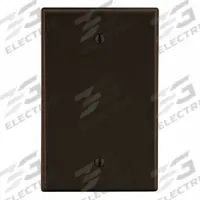 HUBBELL Wall Plate: Blank, 1 Gang, Brown, Midsize Size (MPN PJ13). Key specifications — Brand: HUBBELL; Material: Polycarbonate.