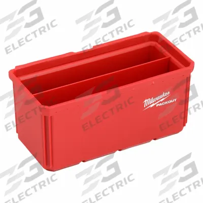 MILWAUKEE PACKOUT Large Bin Set: 8 in W x 8 in H x 4 in L, Polymer, Red - PACKOUT Bins