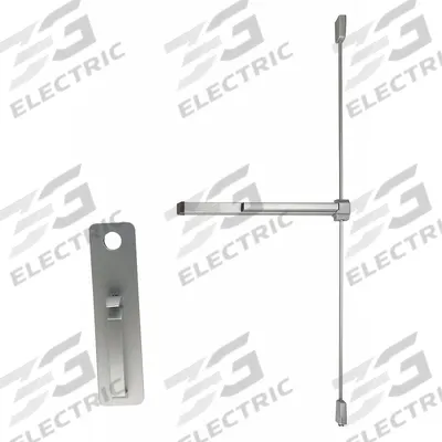 VON DUPRIN Surface Vertical Rod: 3 ft Max Door Wd - Surface Vertical Rod Push Bars