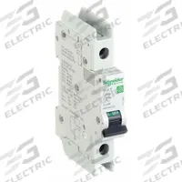 SCHNEIDER ELECTRIC IEC Miniature Circuit Breaker: 20 A Amps, 60V DC, 14kA at 120/240V AC, C60BP (MPN M9F44120). Key specifications — Brand: SCHNEIDER; DC Voltage Rating: 60V DC; Max. AIR Rating: 14kA at 120/240V AC; Terminal Connection: Screw Clamp; AC Voltage Rating: 240/277/480V AC.