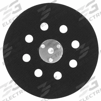 BOSCH Backing Pad: 5 in Wd, Round, Hook and Loop, Hard, 8 Vacuum Holes - Backing Pads for Power Sanders