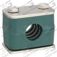 ZSI Vibration-Dampening Beta Clamp: Ribbed Bore, 304 Stainless Steel Clamp, Polypropylene Cushion (MPN S3016S-SS)